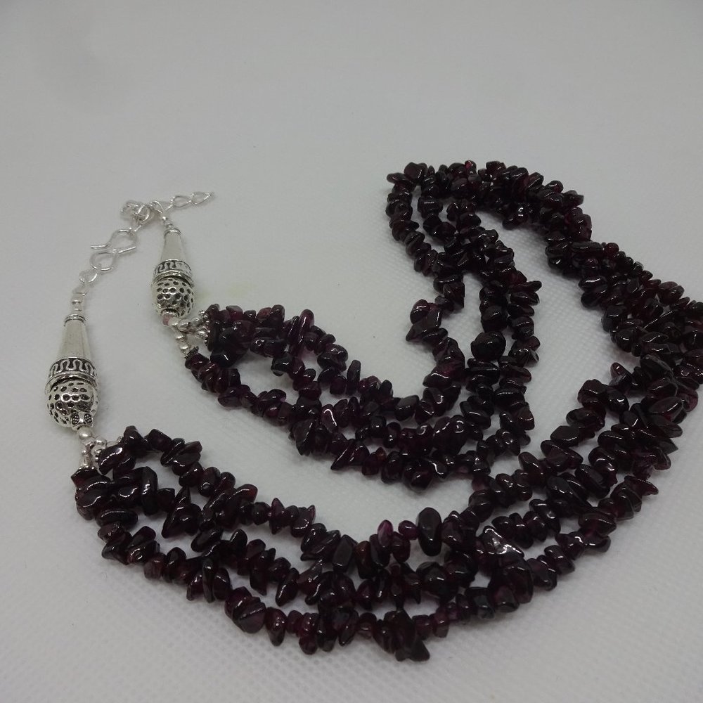 Beautiful "RUBELLITE CHIP" Handmade Sterling Necklace 20" #647
